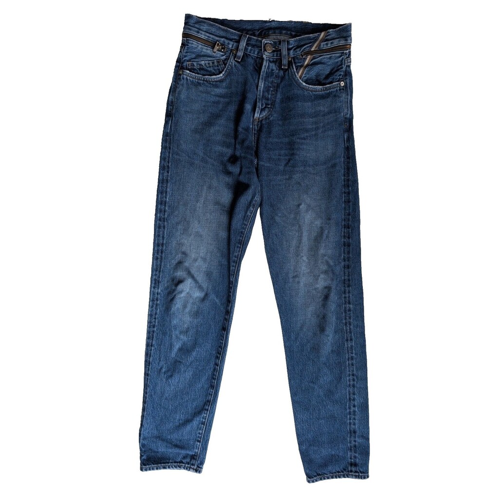 Jean Atelier Zip Waist Jeans Women's 26 Denim Wraparound Zipper Straight Leg